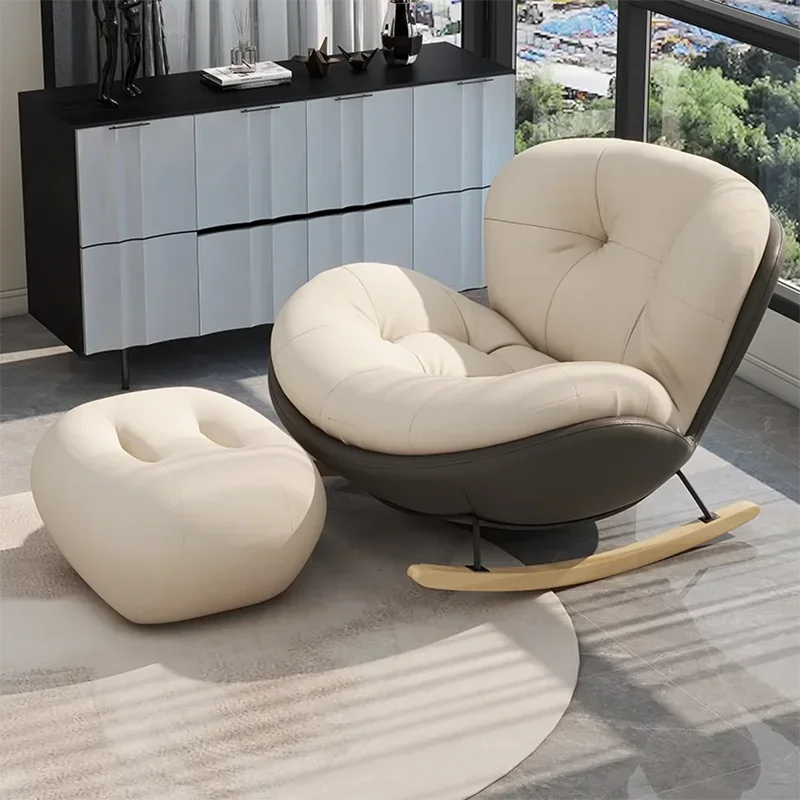 

Modern Simple Support Chair Living Room Design Comfy Recliner Rocking Chairs Floor Single Relax Woonkamer Stoelen Home Furniture