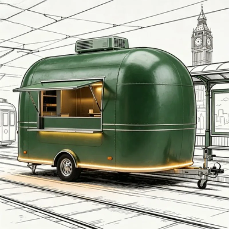 

Compact Mini Food Trailer Mobile Kitchen Hot Dog Cart Coffee Stall for Festival Pop Up Catering Business Sale
