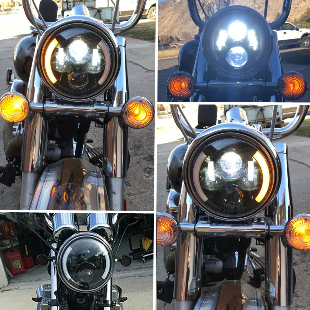 Motorcycle 7Inch Led Headlight Black For 93-08 Ducati Monster 1000 600 For Kawasaki Vulcan VN 500 750 800 900 1600 1700 1500