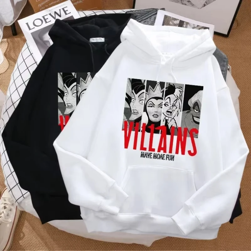 Graphics Cute Printed Men Hoodies Disney Villain Cartoon Anime Tops Sweatshirts Male Hip Hop Streetwear Autumn Winter Clothes