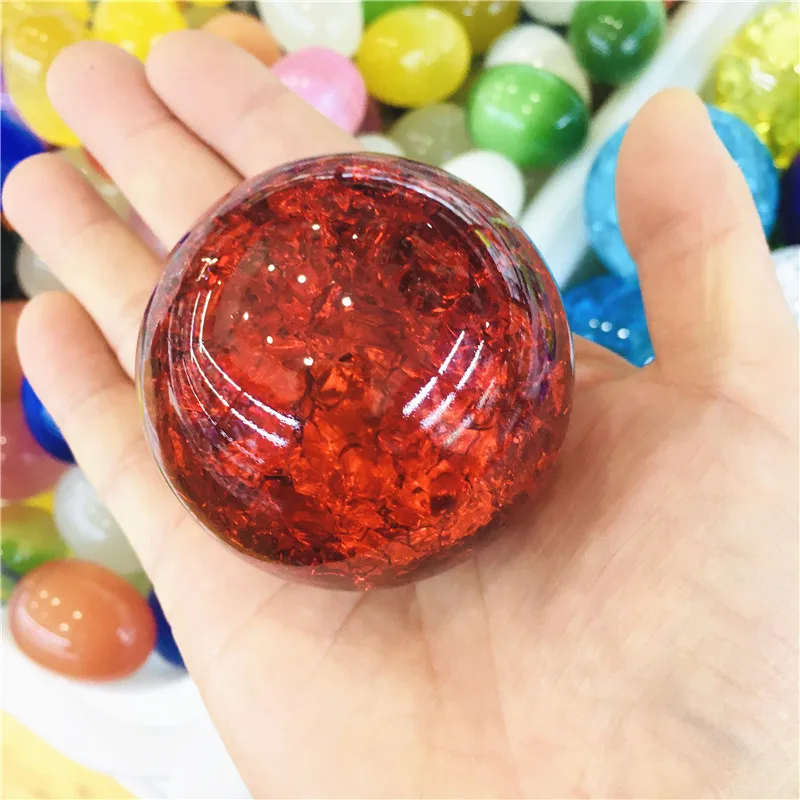 6 cm Kristalle Glas Eis Riss Ball Quarz Murmeln Magische Kugel Fengshui Ornamente Rocky Wasser Brunnen Bonsai Ball Hause decora – Detail 7