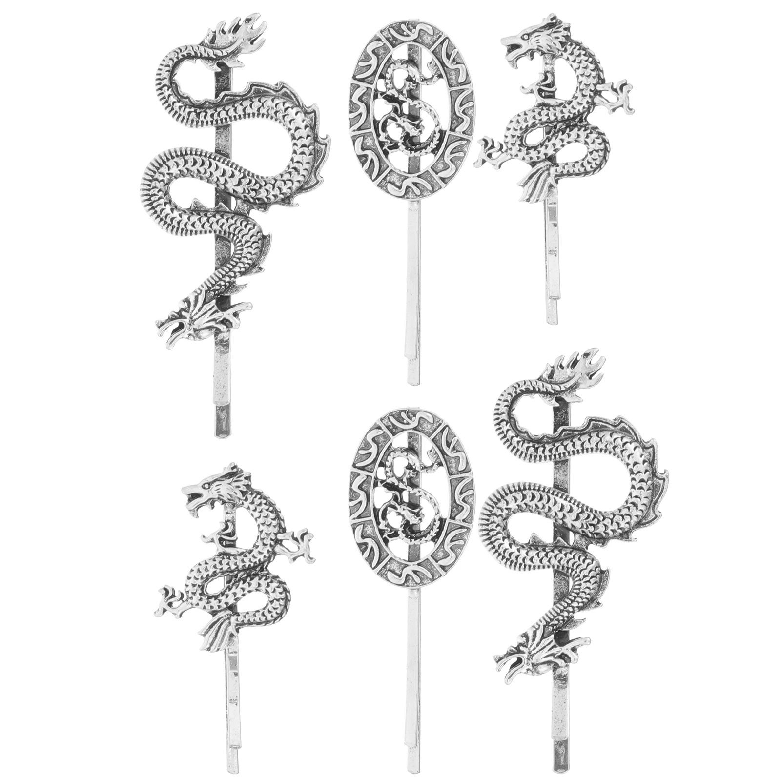 

6Pcs Dragon Hairpin Retro Punk Metal Barrettes Girls Halloween Cosplay Party Hair Accessories Zinc Alloy Teen Dragon Hairclip