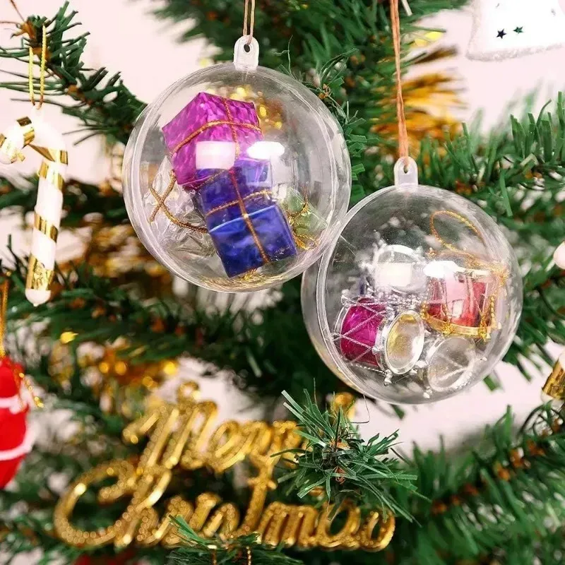 20/1pcs Christmas Transparent Fillable Bauble Ornaments