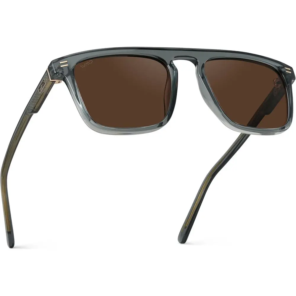 Polarized Bold Geometric Lat Top Sunglasses with Keyhole Design for Men