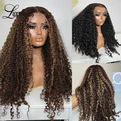 Highlight Honey Blonde Latin American Curly 13x4 Pre-Cut Lace Human Hair Wigs For Black Women Brazilian  Glueless 13x6 Lace Wig