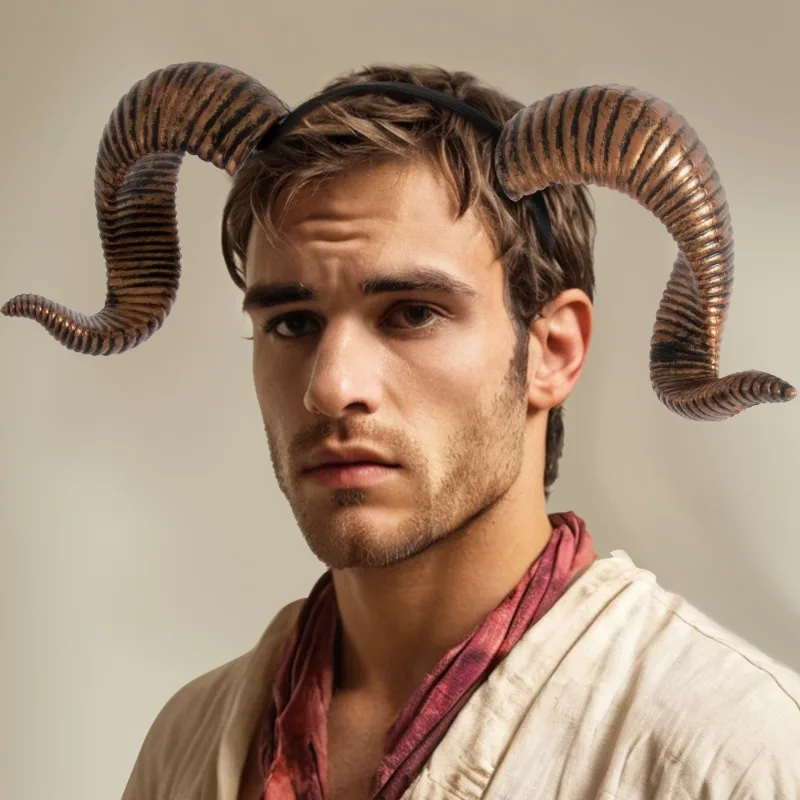 

Halloween Party DIY Detachable Curved Ram Horn Headband Festival Party Performance Hair Accessory