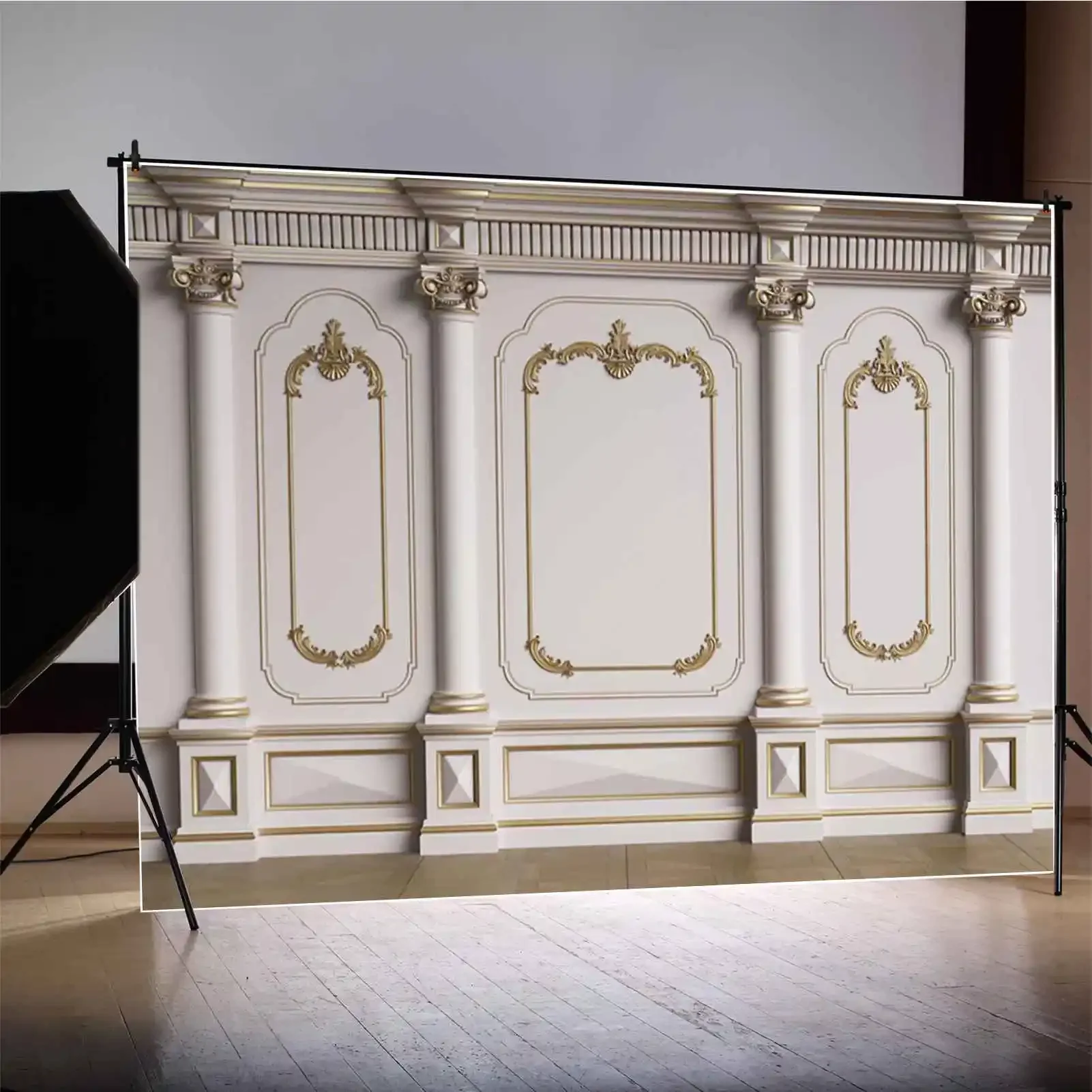 MOON.QG غرفة المعيشة الأوروبية الفرنسية الباروك جدار خلفية صورة حفلة التصوير الفوتوغرافي عيد ميلاد خلفية المنتج اطلاق النار الاستوديو