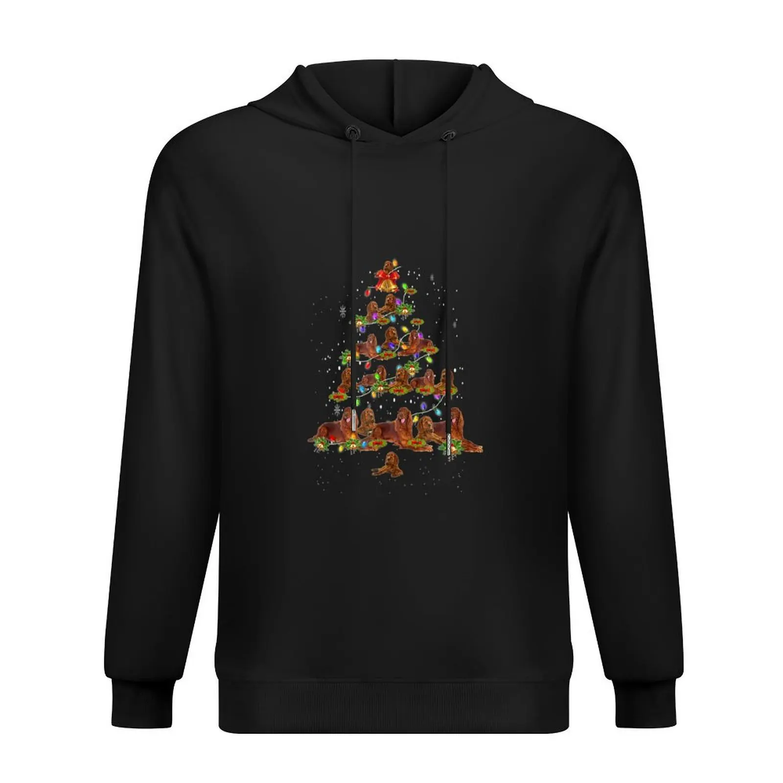 

Cute Irish Setter Dog Christmas Tree Gift Hoodie autumn new products men's autumn clothes pullover hoodies