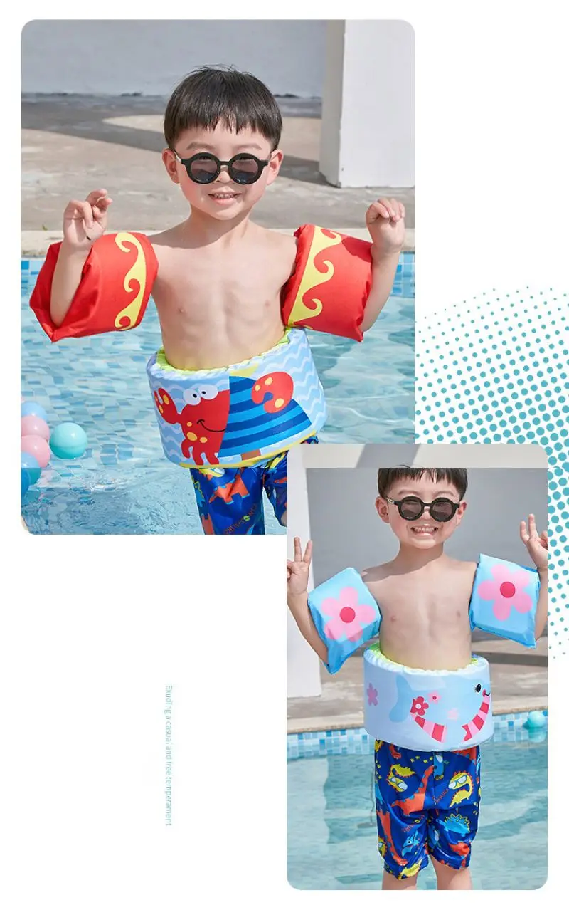 ROOXIN Child Swimming Ring Armband Buoyancy Swimming Pool Float Life Jackets Foam Floating Vest Swimming Training Pool Party Toy