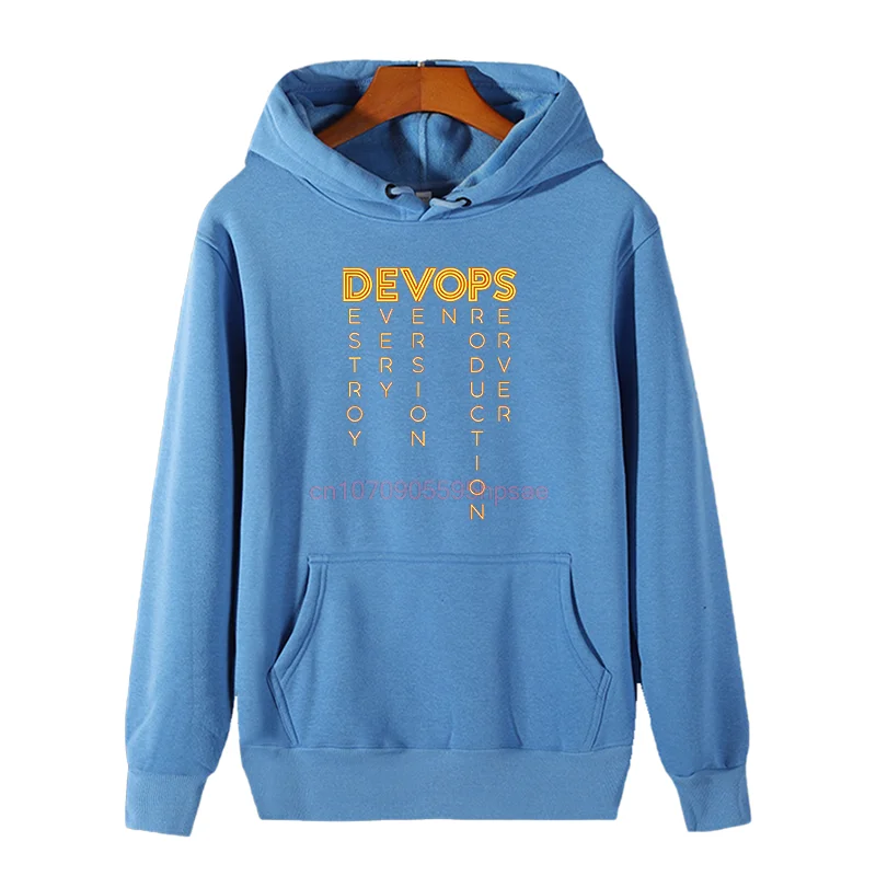 Funny Programmer Hoodies Devops Devops- The Real Definition Of Devops Thick Sweater Hoodie Essentials Hoodie Winter Sweater