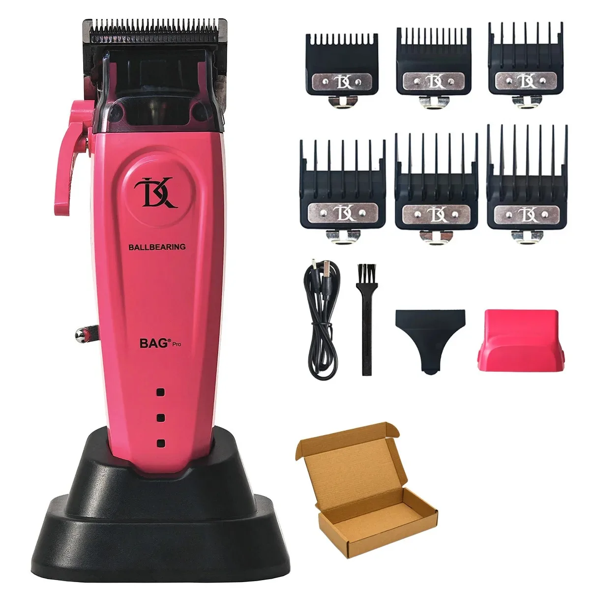 Metaal borstelloze motor 7200RPM DK Bag professionele elektrische tondeuse haartrimmer DLC fade blade kapperszaak tondeuse met basis