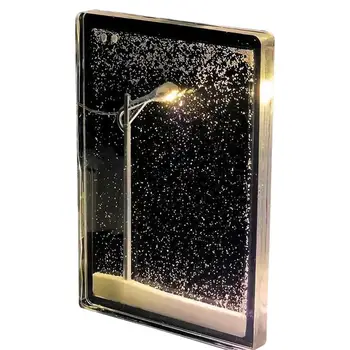 โคมไฟหิมะทําด้วยมือ DIY Snowy Streetlight โคมไฟวัสดุ Snowy Night ไหลกัญชา Creative ฉากหิมะ Night Light คริสต์มาสของขวัญ