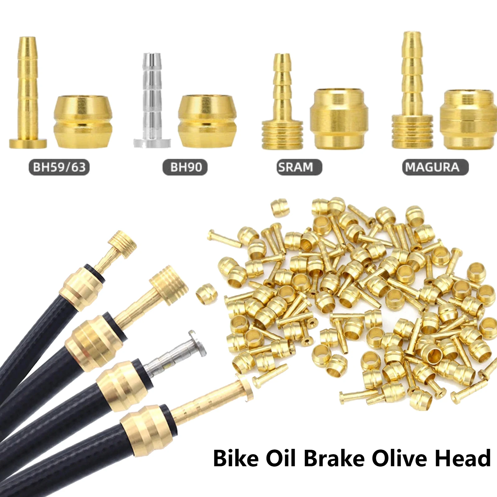 Bicycle Oil Needle Brake Olive Head Disc Brake Oil Needle Brass Kit for SHIMANO DEORE BH90 BH59 SRAM MAGURA Oil Brake Hose Parts