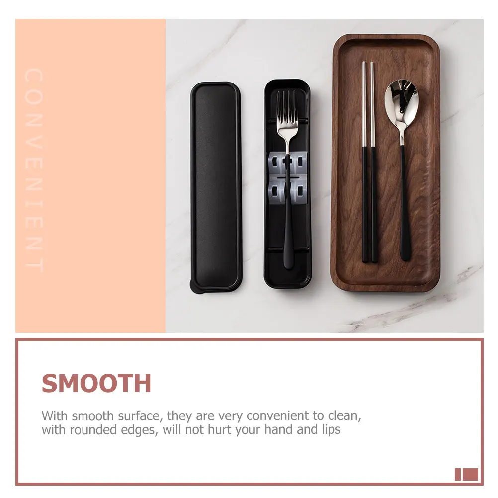 

1Set Stainless Steel Fork Spoon Chopstick Portable Cutlery Kit Lightweight Travel Tableware Outdoor Picnic