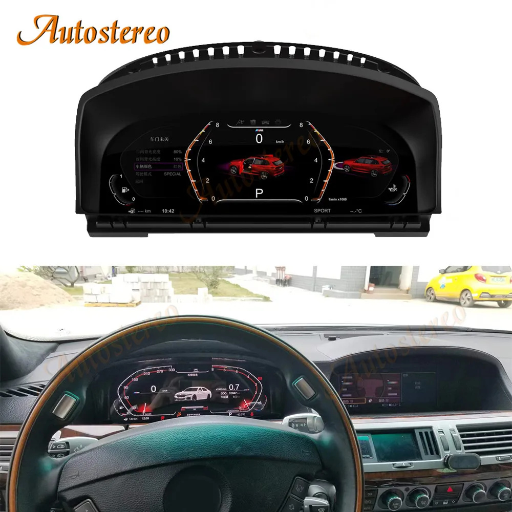 12.3 Digital Cluster Virtual Cockpit M Sport For BMW 7 E65E66 2002-2008 Car Radio Multimedia Player Dashboard Speed Meter Screen