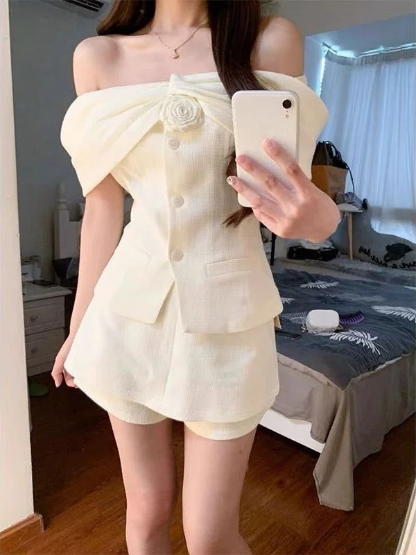 

Summer Women's Dress Set Sweet And Spicy Small Fragrance Style Elegant Lady Pure Desire One-Piece Dress Fashionable Ensemble