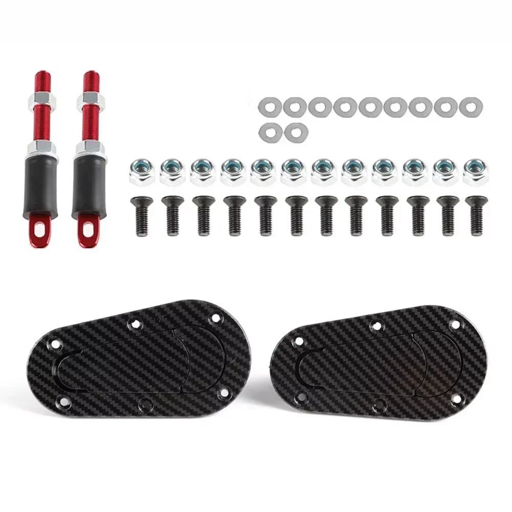 Universal Racing Hood Lock Engine Bonnet Pin Latch Kits Refitting With Keys Mount Car Accessories Black/Carbon