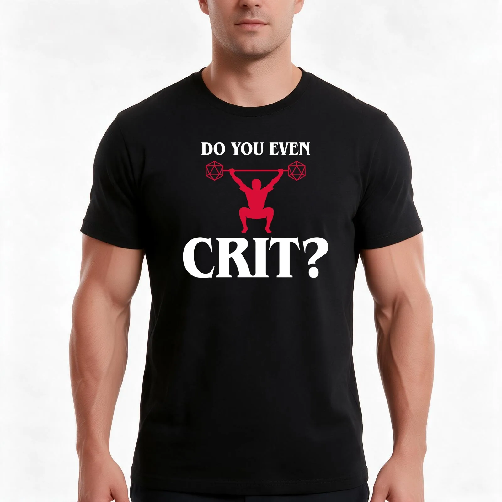 Do you even crit - Crossfit Gym Fitness Tabletop RPG Addict T-Shirt, Summer Casual Cotton Tee, Oversized Streetwear Tops