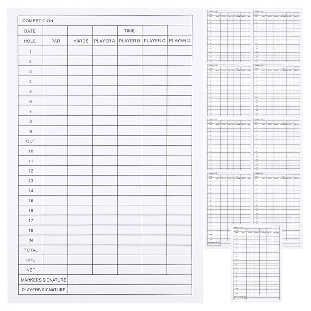 30 Pcs Golf Balls Scorecard Coated Paper Scorecards Gift Golfs Supplies Dedicated Sports Record Use Player Tools