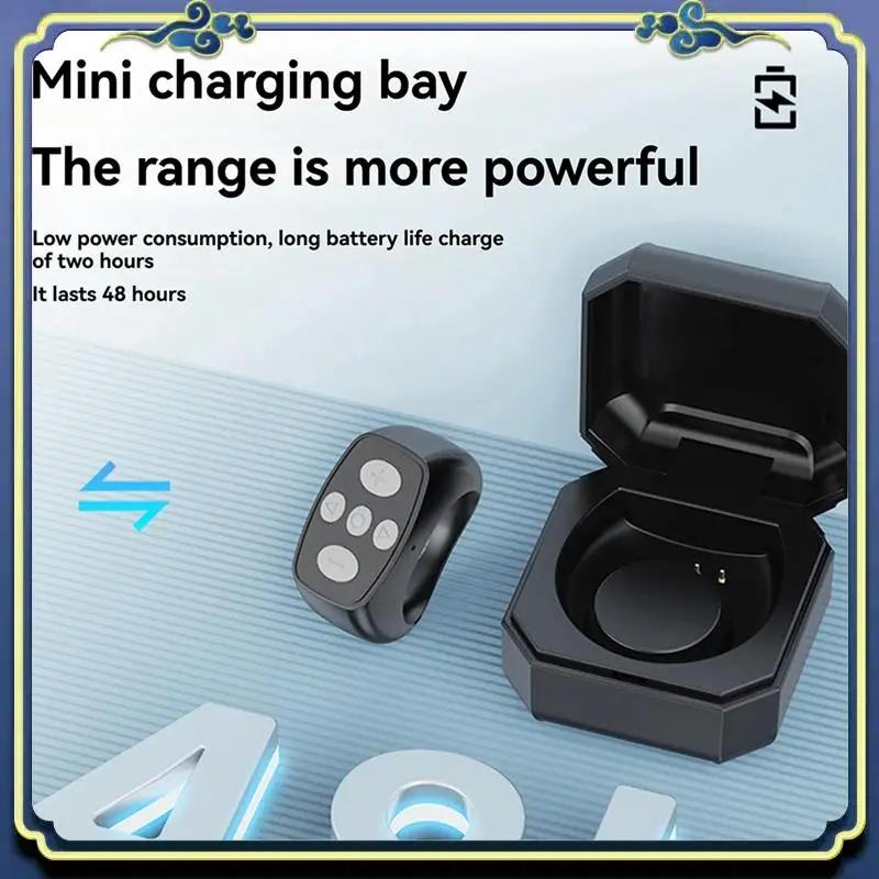 Portable Ring Mobile Phone Bluetooth Remote Control Mini Charging Case Camera Remote Shutter For Remote E-Book Page Turning B