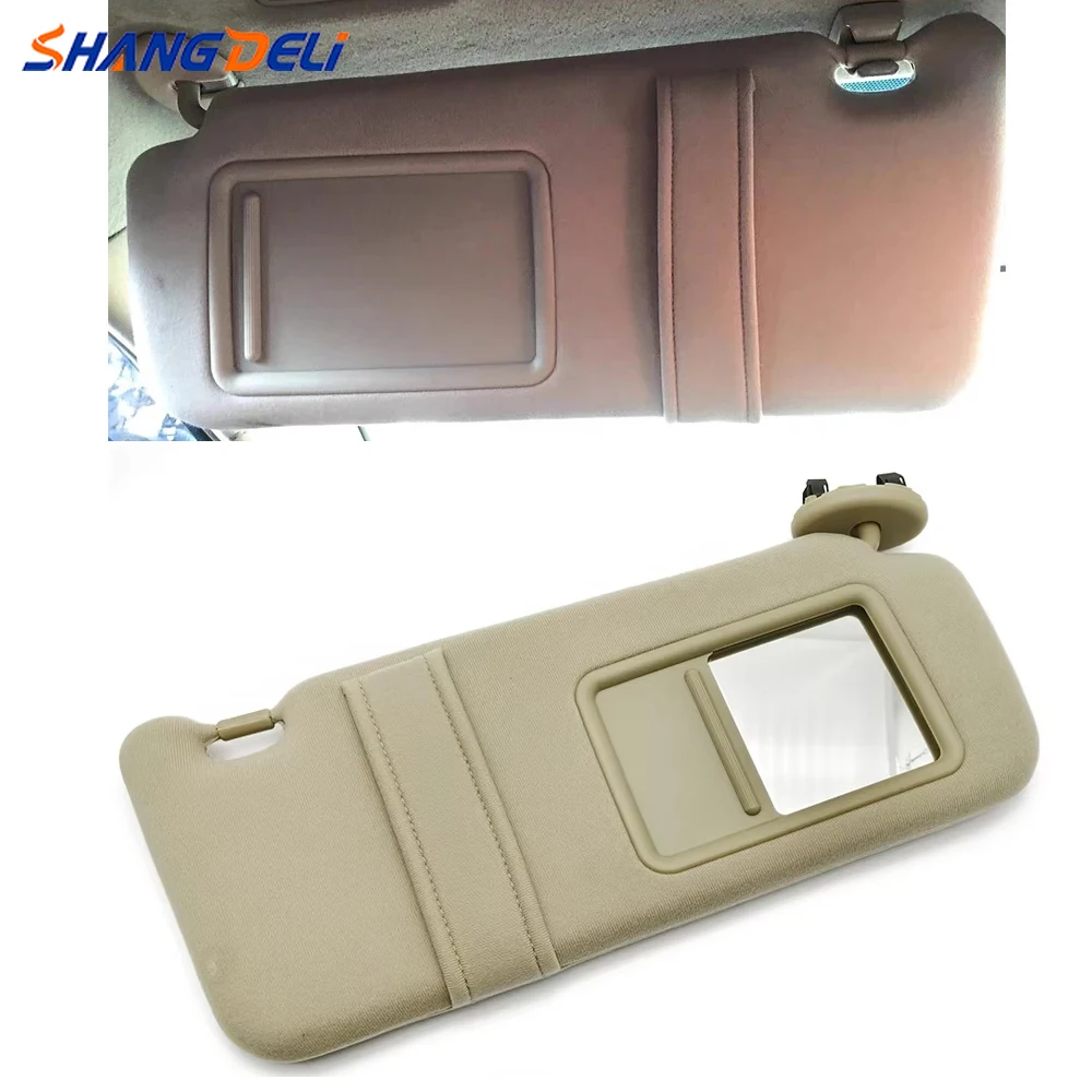 

Driver Passenger Side Car Sun Visor With Mirror Without Light for Toyota Camry 2007- 2011 74310-06750-E0 74320-06780-B0