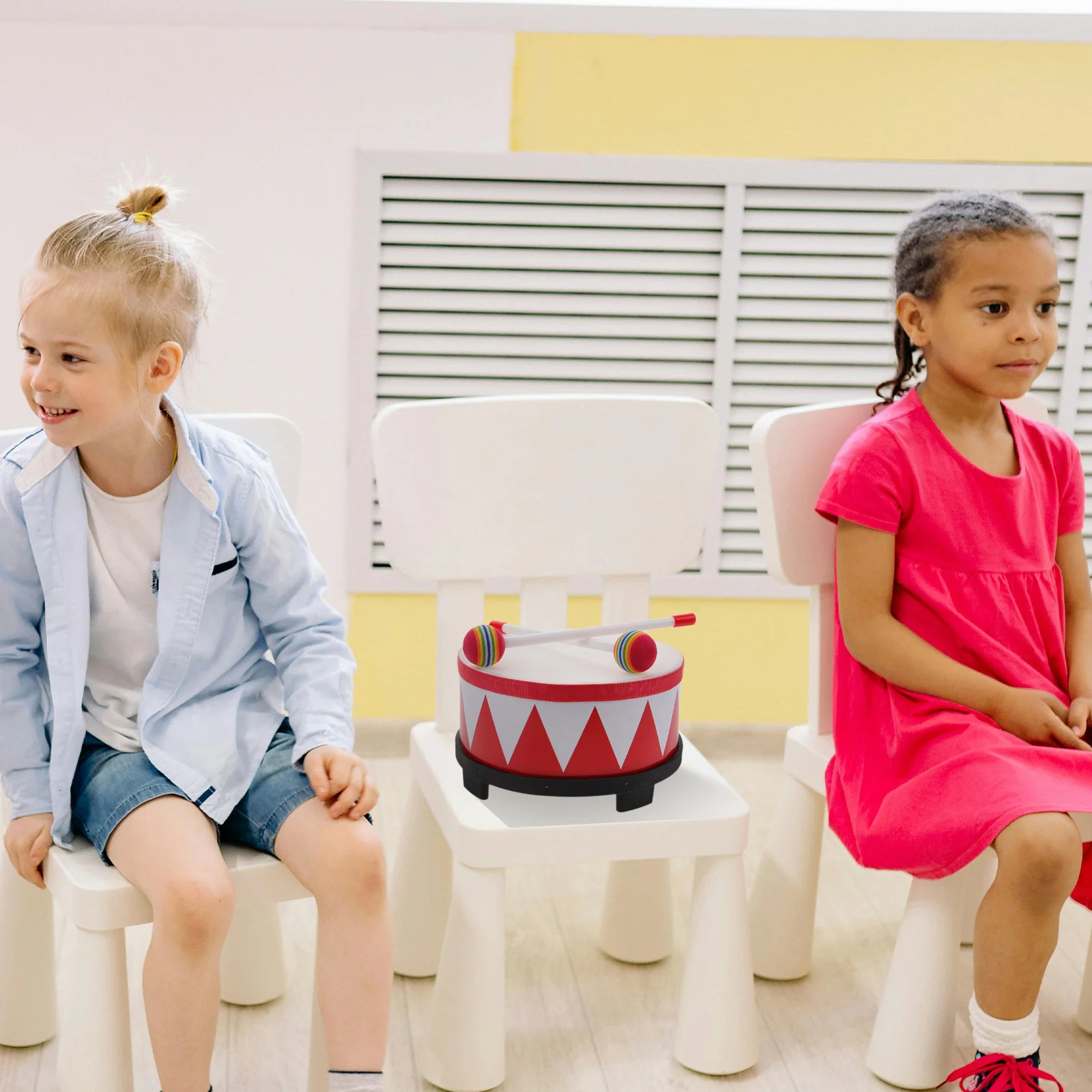 

1 Set Of Wooden Snare For Kids, Children Percussion Instrument, Educational Drum Set With Sticks, Lightweight Music Teaching