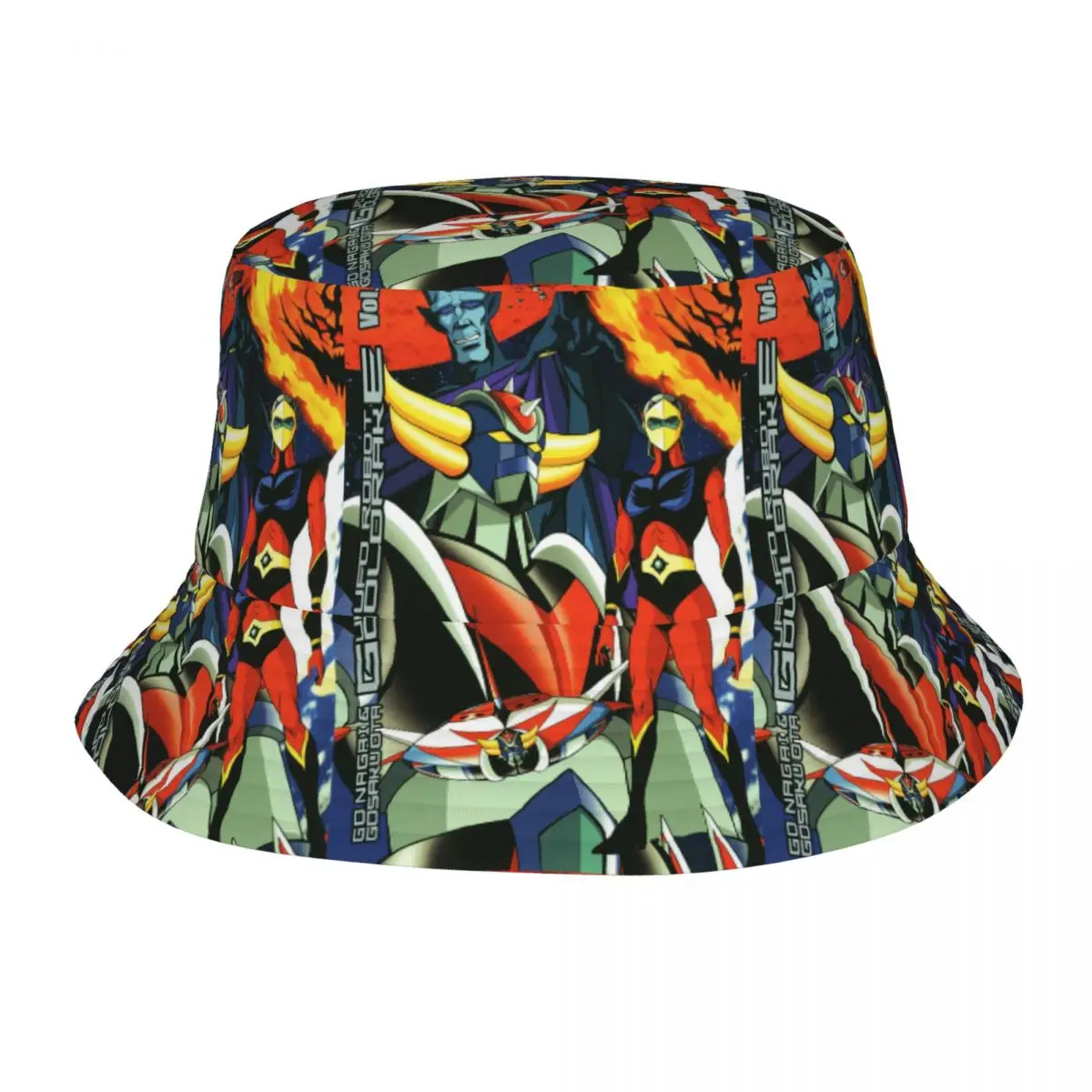 Goldorak Actarus Mazinger Z Bucket Hats for Teen Summer Travel UFO Robot Grendizer Anime Sun Hat Outdoor Fishing Hat Headwear