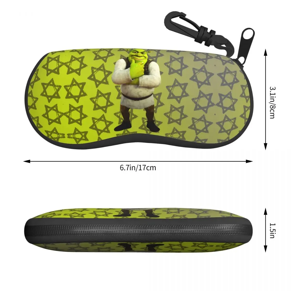 Custom Shreks Smile Shell Glasses Case Unisex Fashion Eyeglasses Case Sunglasses Protector Box