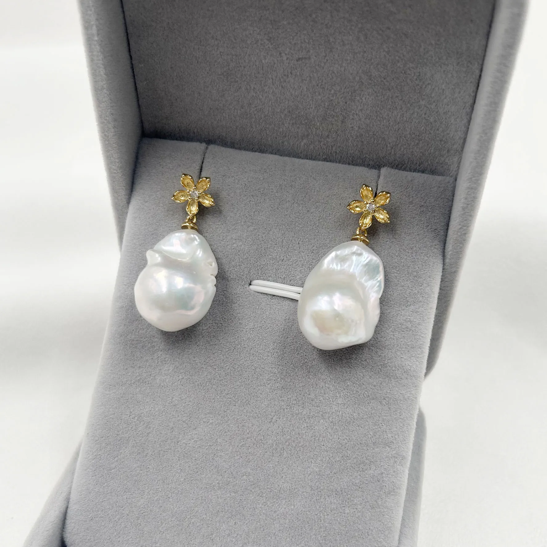 

AAA High Quality Natural Baroque Pearl Earring 925 Sterling Silver Flower earrings Freshwater Fashion Jewelry for Women