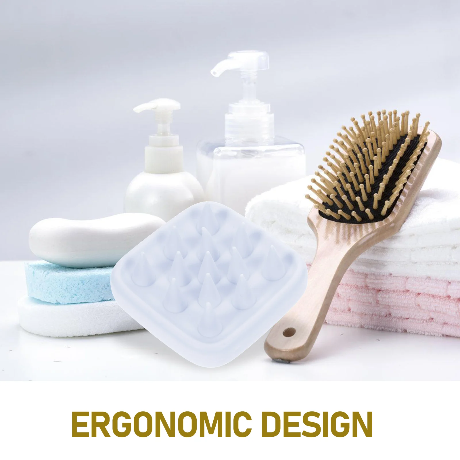 

Silicone Shampoo Brush Hair Scrub Scalp Massager Exfoliator Exfoliating Scrubber Shower Comb for Dandruff Removal Wash