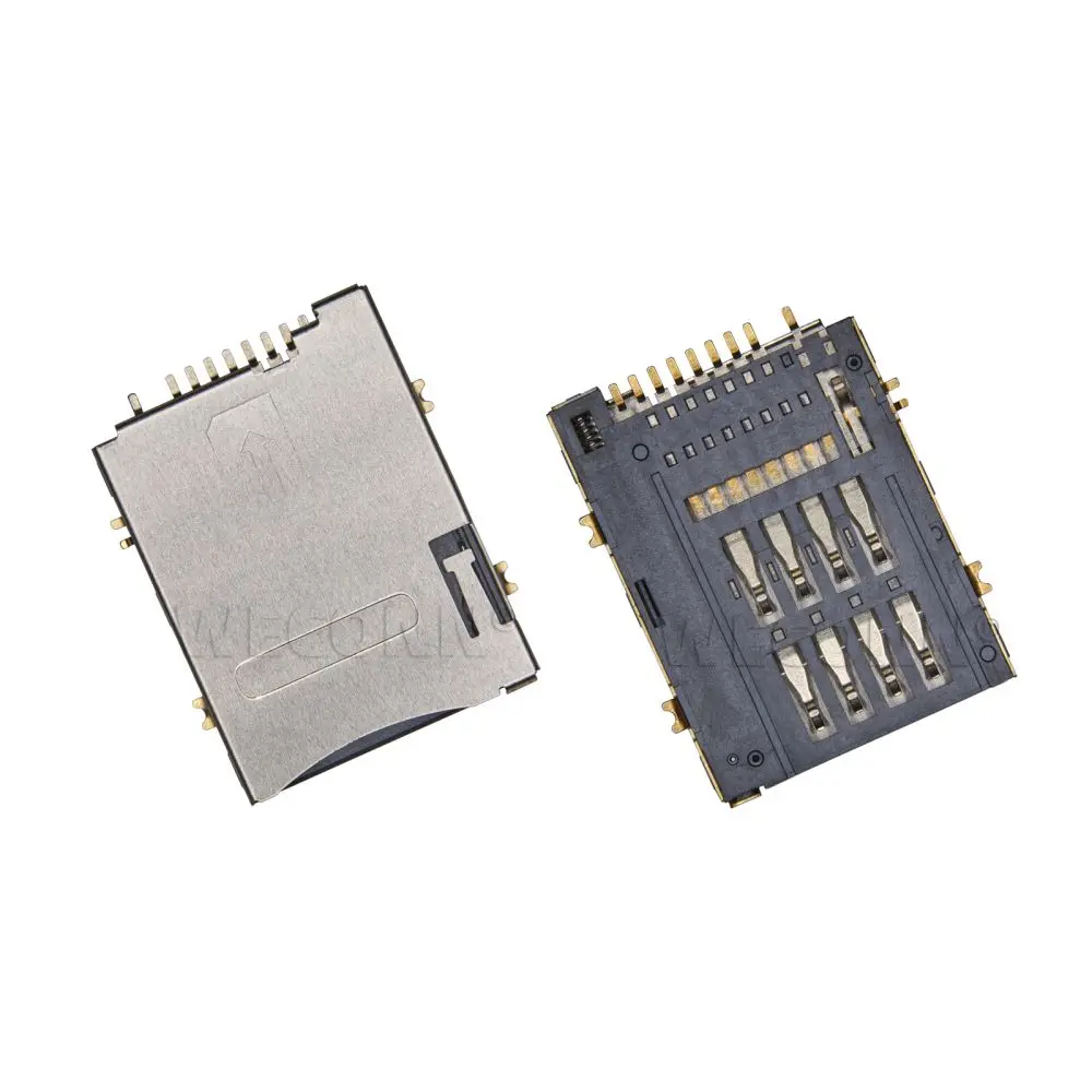 Manufacture direct sell SIM card adapter 7pin with switch Push-push sim big card connector