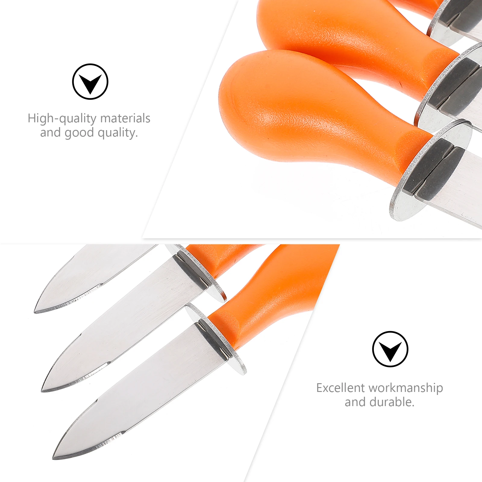 

Oyster Knife Manual Shucker Clams Orange PP Stainless Steel Shellfish Opener Ergonomic Handle Reusable Safe Seafood Tools