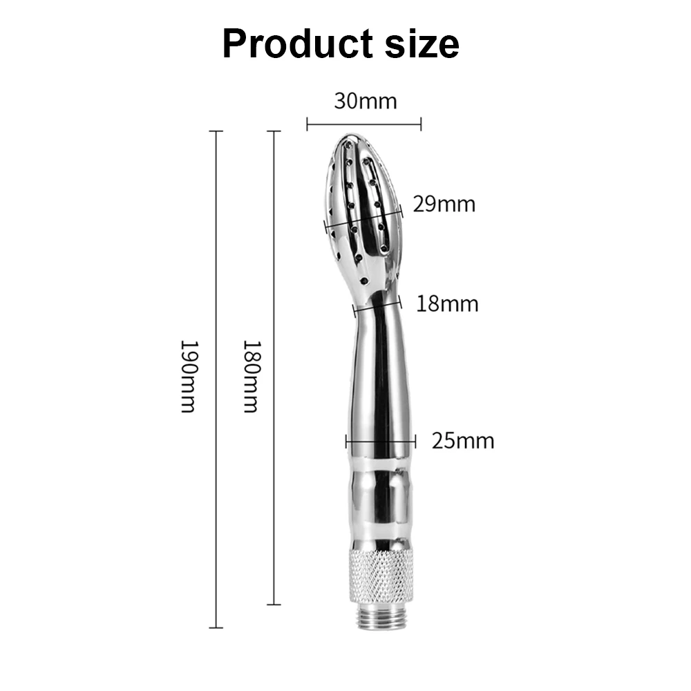 Anus Enema Douche Nozzle Anal Enema Cleaning Shower Aluminum Alloy Vaginal Wash Shower Head Anus Cleaner Sex Toy Gay Couple Game