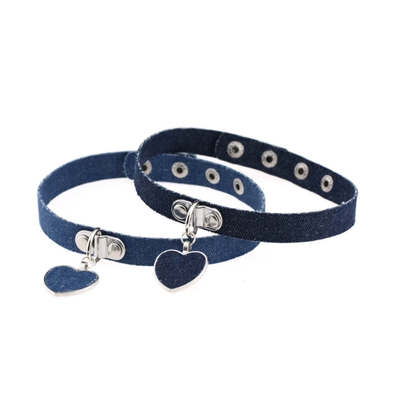 Jeans gargantillas Collar azul Denims corazón colgante gargantilla collares joyería regalo Dropshipping