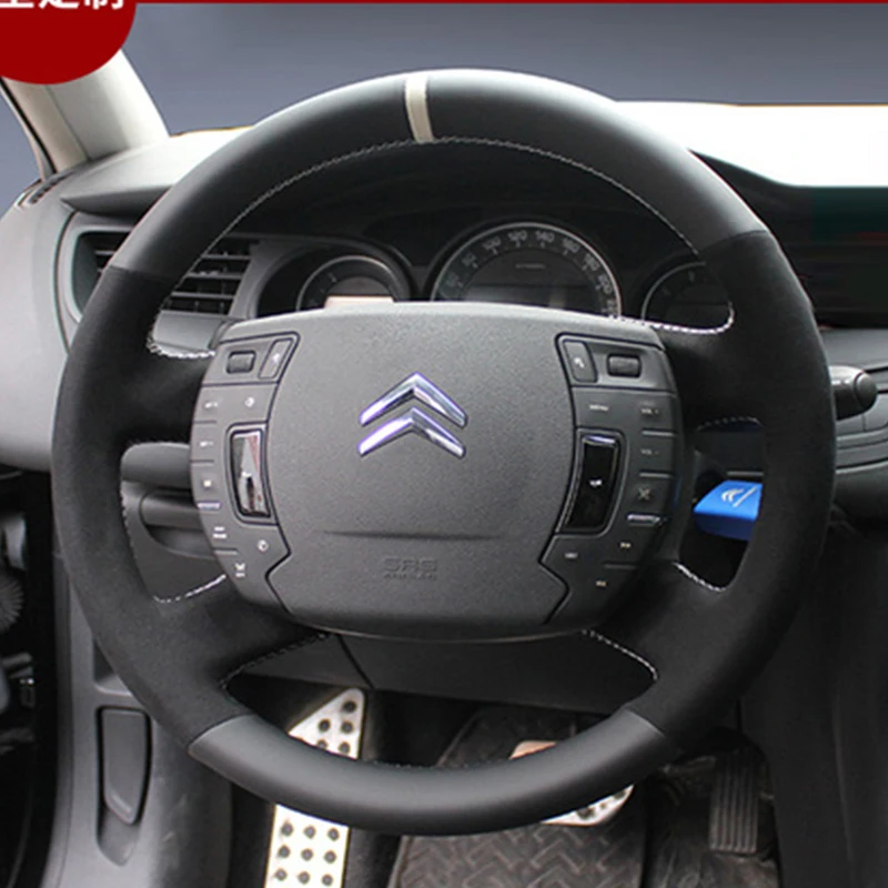 

Hand-Stitched high quality suede Sports style Car Steering Wheel Cover For Citroen C5 2008-2017 Car Accessories