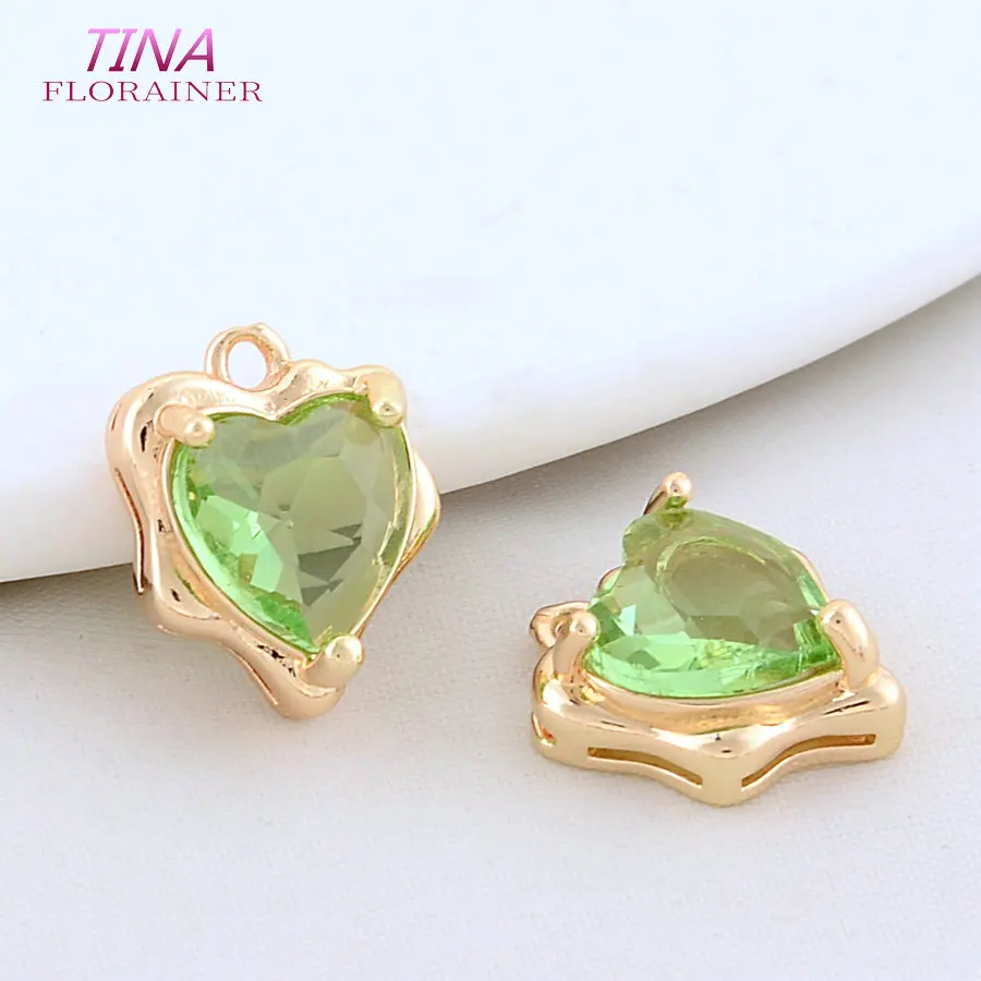 6PCS 11*13MM 18K Gold Color Brass Heart Charms Pendants Necklace Bracelet DIY Earrings Jewelry Making  Accessories view 4