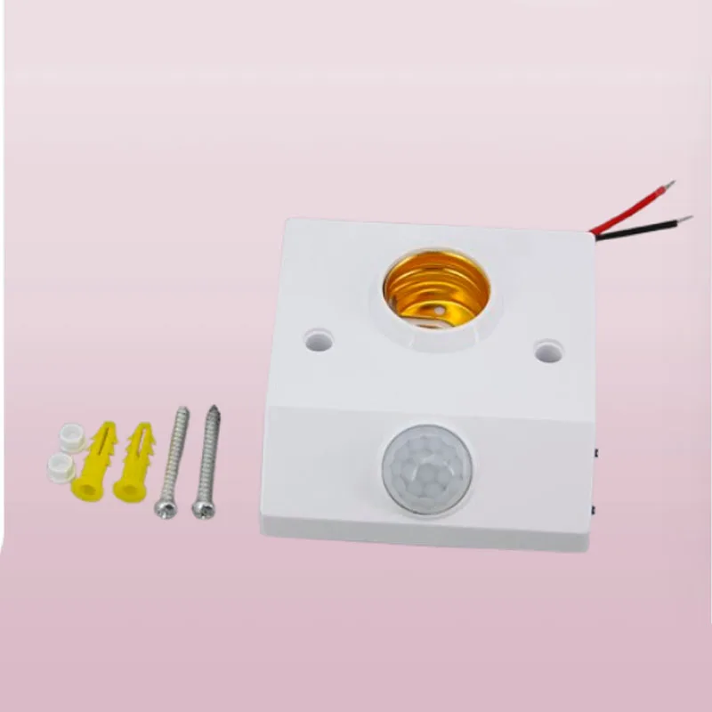 

AC 110-240V E27 Base LED Lamp Holder Automatic Human Body Infrared IR Sensor LED Bulb Light PIR Motion