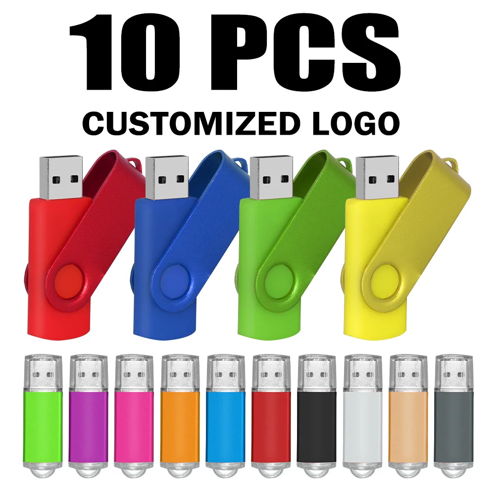 High Speed 10PCS/lot 64GB Waterproof usb 2.0 flash drive 32GB 16GB 8GB 4GB 2GB 1GB Real Capacity USB pen drive Free Custom logo