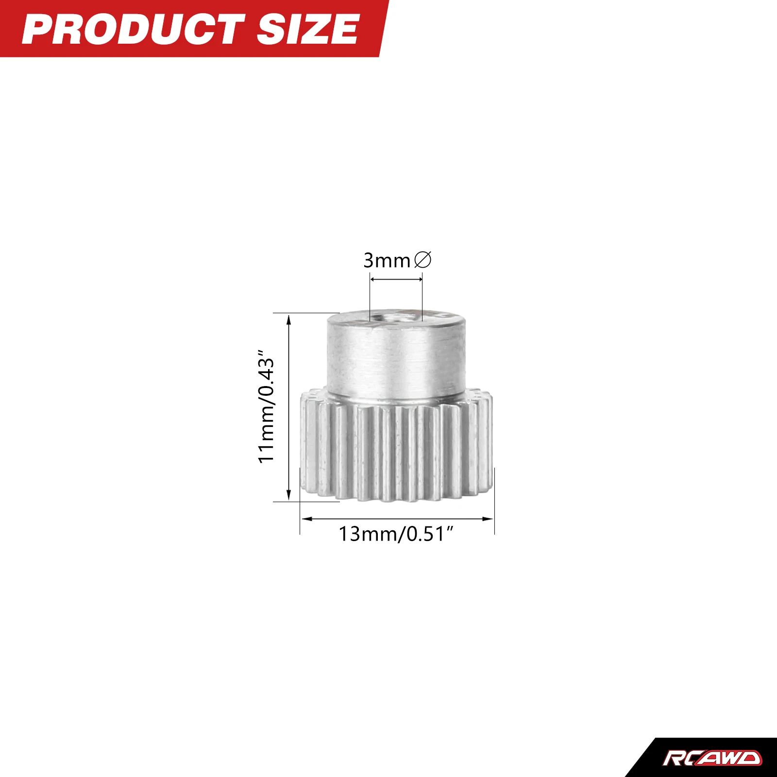 RCAWD for ARRMA GROM MOJAVE TYPHON 24T Pinion Gear for 1/14 1/16 ARA2306 ARA2304 MOD0.5 3.2mm Bore Motor Gear Upgrades Parts
