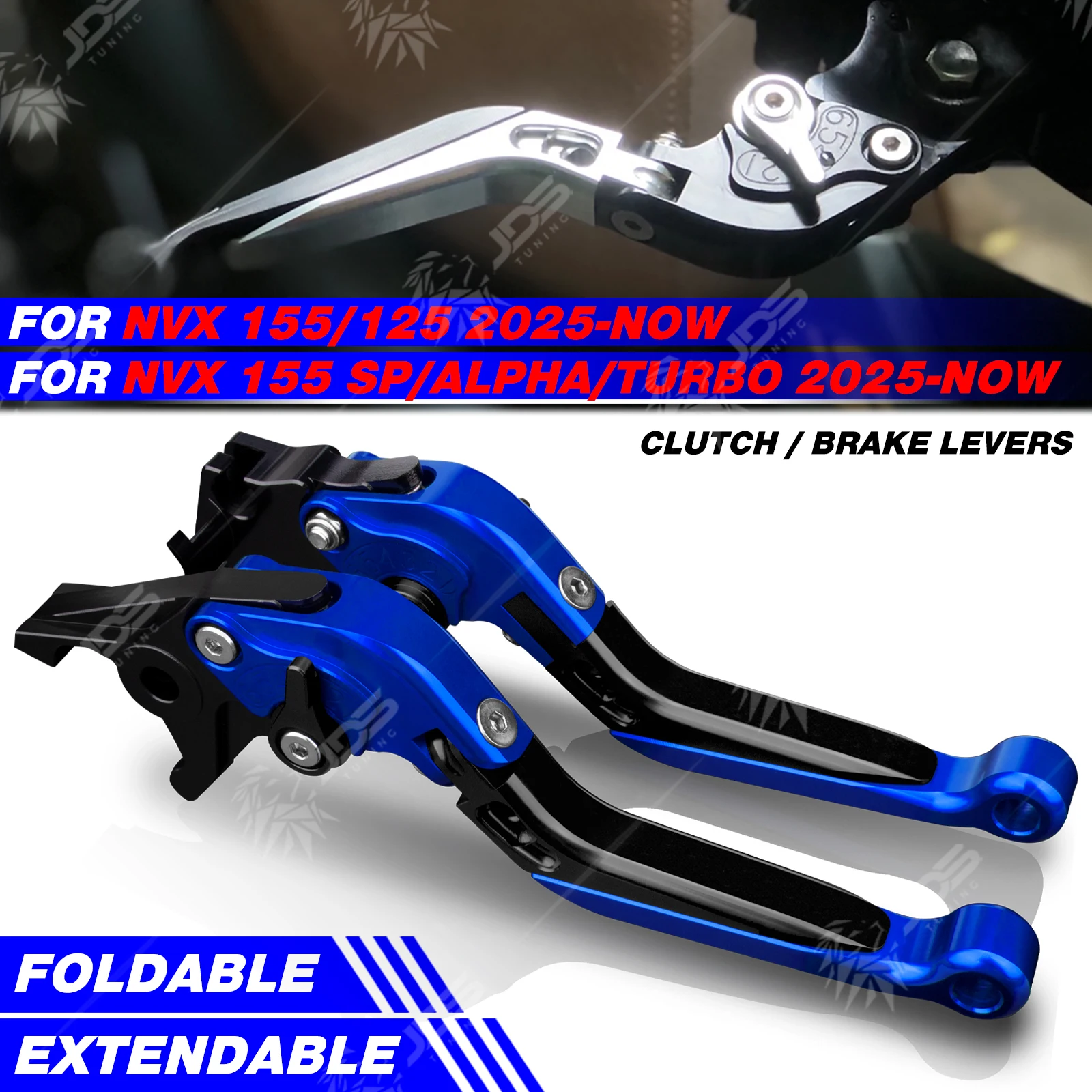 

JDSTUNING For Yamaha NVX 155/125/SP/ALPHA/TURBO 2025-NOW Clutch Lever Brake Lever Set Foldable Handle Levers Accessories Parts