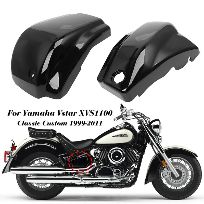 Battery Side Fairing Covers Parts Kit For Yamaha Dragstar Vstar XVS1100 Custom 1999-2011