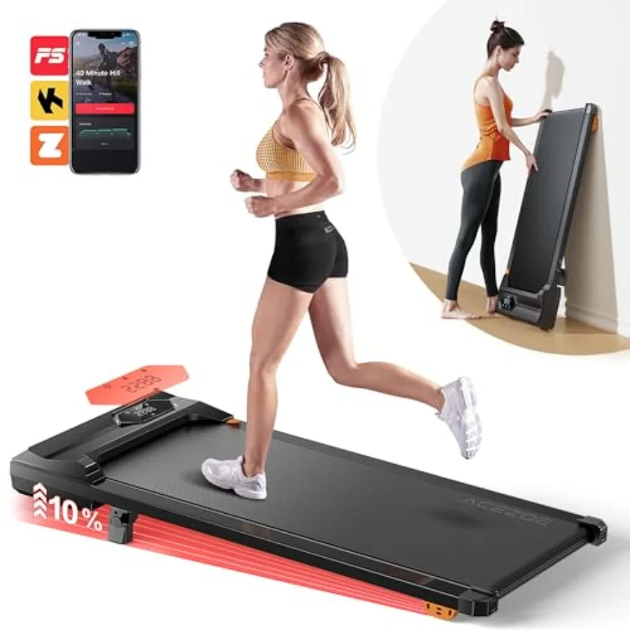 

Беговая дорожка Walking Pad с наклоном 10% для установки под столом, компактная портативная беговая дорожка для дома и офиса, до 130 кг, управление через приложение/пульт ДУ