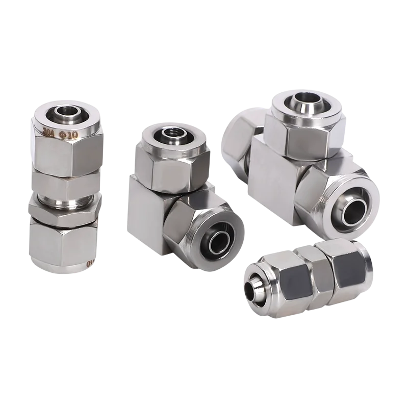 معدن النيكل تصفيح تركيب هوائي PU PE PY PV PM PZA موصل سريع أنبوب الهواء تركيبات سريعة دفع المياه في اقتران خرطوم #4