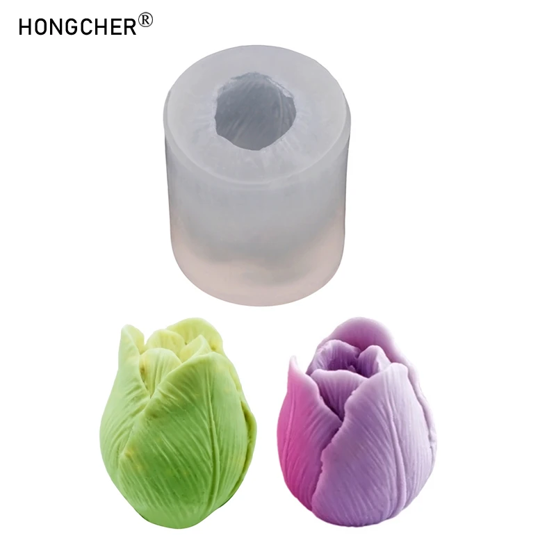 Tulpe Duftkerze Silikonform Eiswürfelform Kreatives Geschenk Gips Dekorative Figur Muttertag Blumenform Form