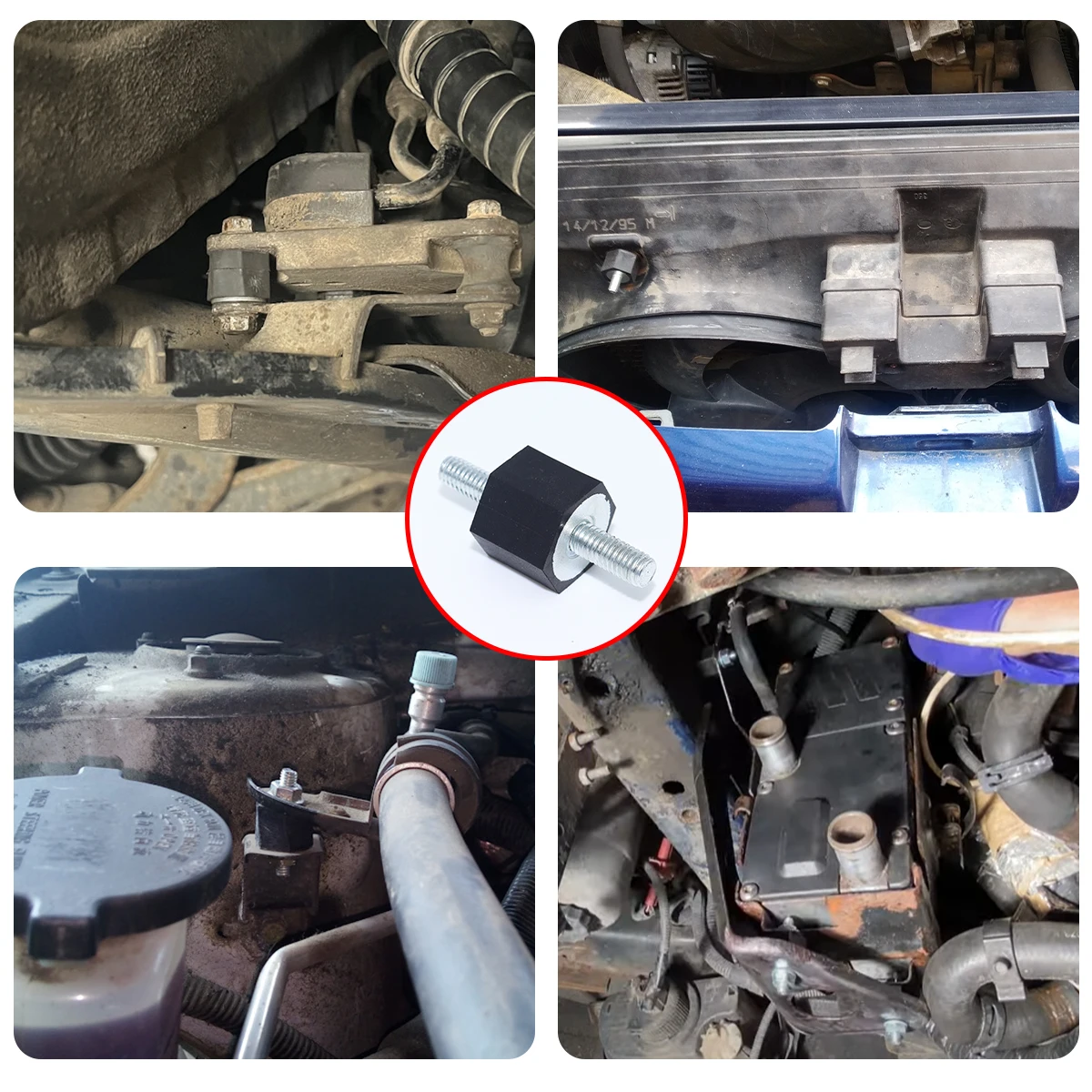 Pemegang Bantalan Karet Intercooler untuk VW Transporter IV 1990-2003 T4 Dudukan Penutup Mesin Pompa Bahan Bakar dengan Mur Isolasi Getaran