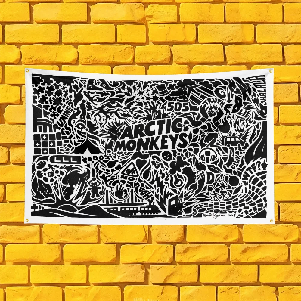 Arctic Monkeys Tribute Music Flag 3x5 FT Polyester Decorative Banner For Home Bar Music Room Gift