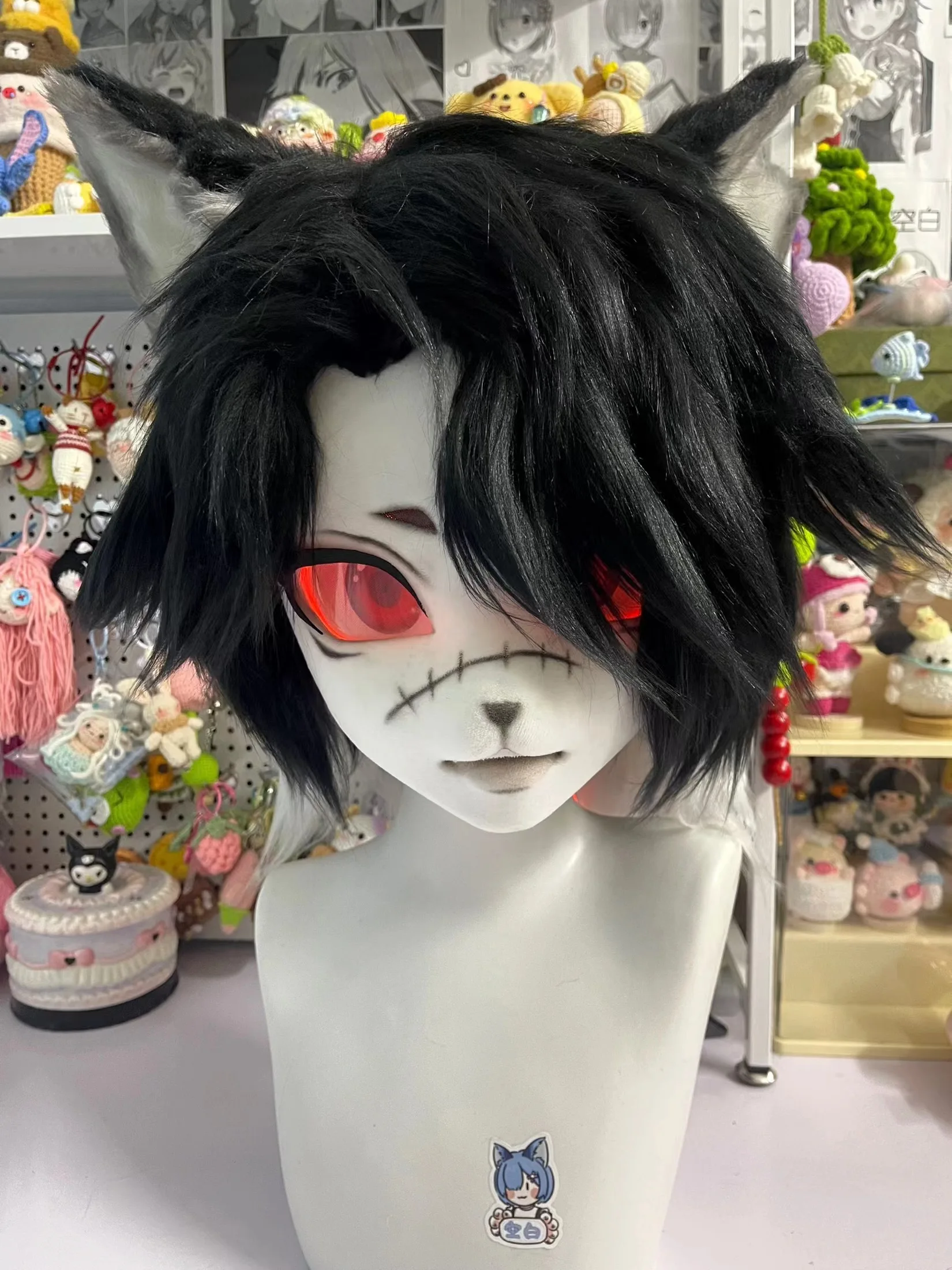 Yis cosplay Furry Head Mask Fursuit Face Base Fursona Kigurumi Kemono Animal Skull Custom Beast Head Handmade Mask