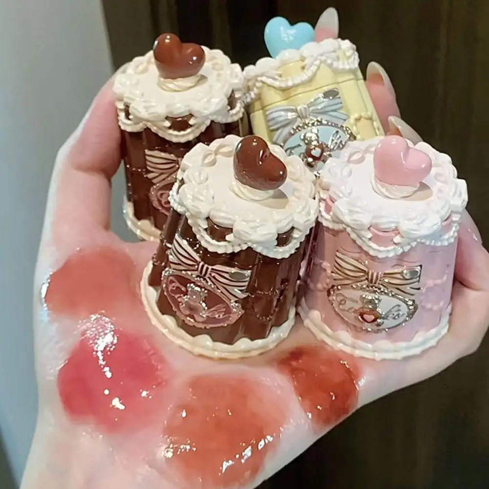 Doce urso em pó blush corretivo sombra de olho brilho labial cintilante brilho labial espelho brilho labial hidratação de longa duração geléia labial