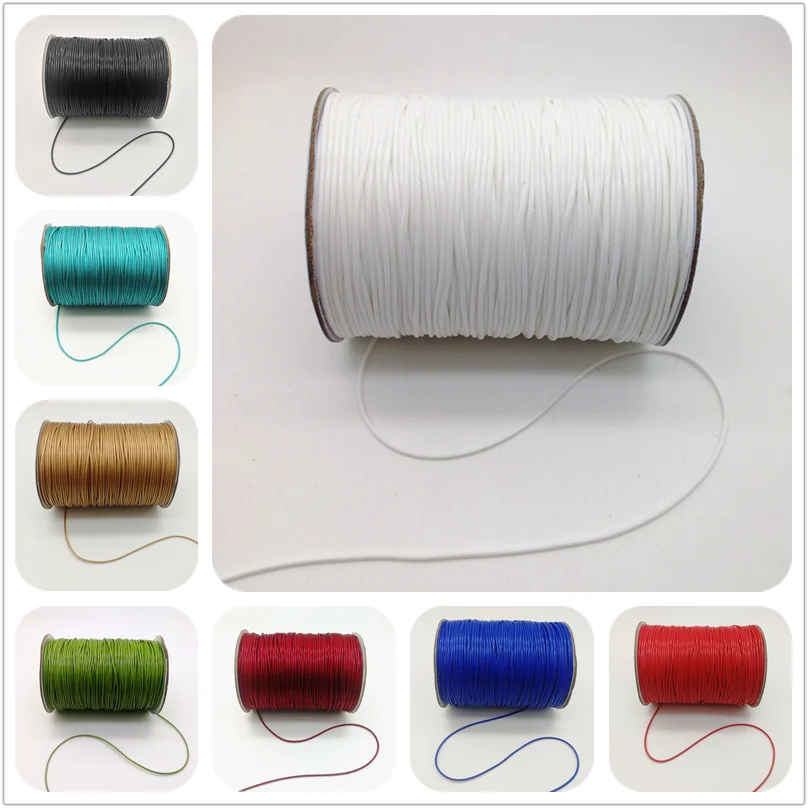 0.5/0.8/1.0/1.5/2.0mm Waxed Cord Leather twine String Strap Necklace Rope Bead For Jewelry Making DIY