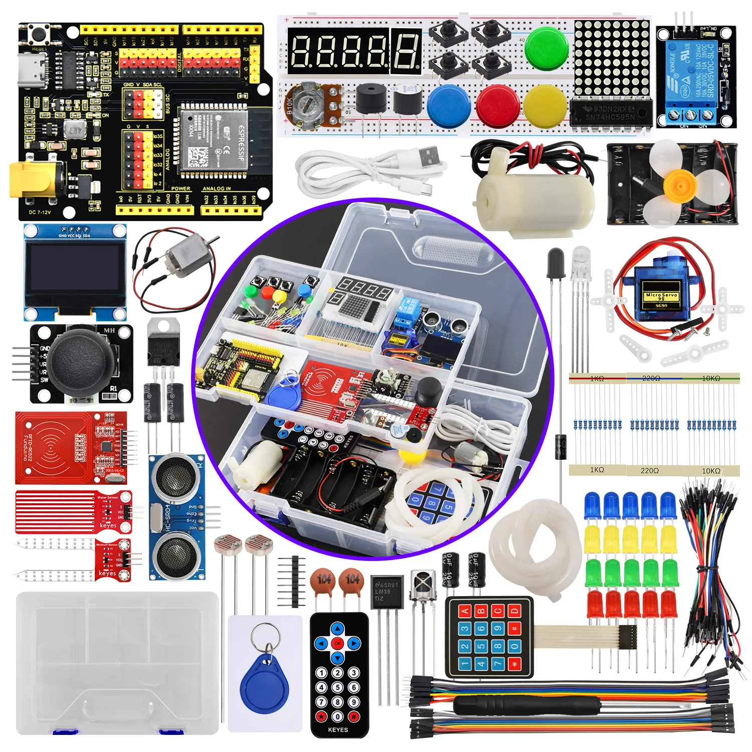 Keyestudio IOT Basic Learning Kit For Arduino ESP-32 With Arduino Tutorial 40 Experiment Projects Explore Electronic IOT World
